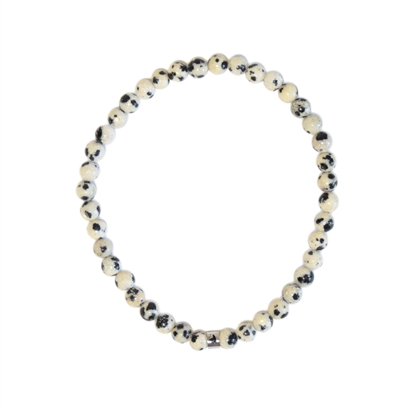 Bracelet Jaspe Dalmatien Perles rondes 4 mm 6