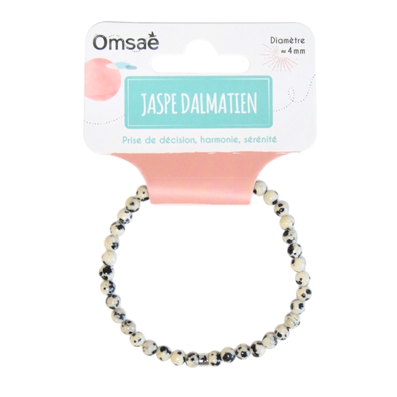 Bracelet Jaspe Dalmatien Perles rondes 4 mm 8