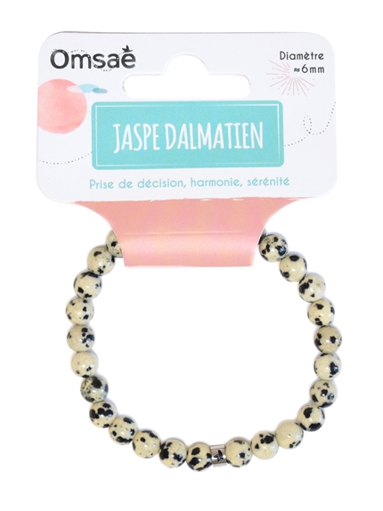 Bracelet Jaspe Dalmatien Perles rondes 6 mm 4