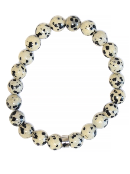 Bracelet Jaspe Dalmatien Perles rondes 8 mm 2