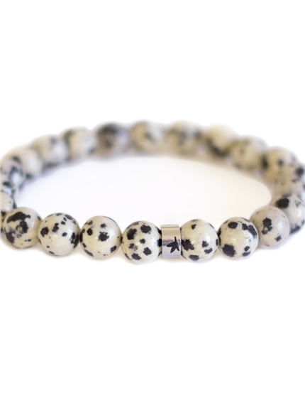 Bracelet Jaspe Dalmatien Perles rondes 8 mm 3