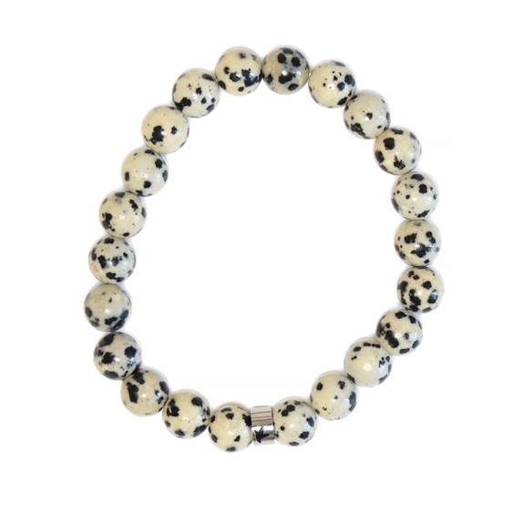 Bracelet Jaspe Dalmatien Perles rondes 8 mm 6
