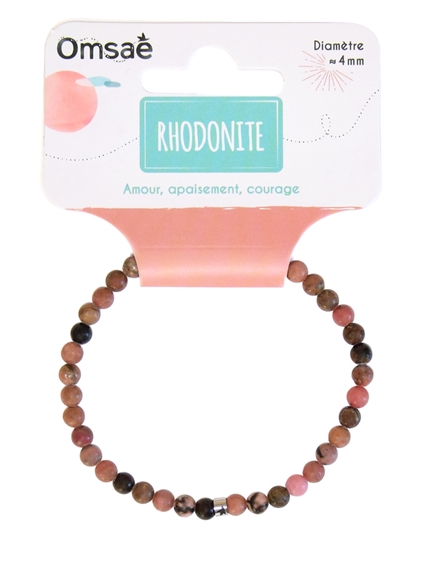 Bracelet Rhodonite Perles rondes 4 mm 8