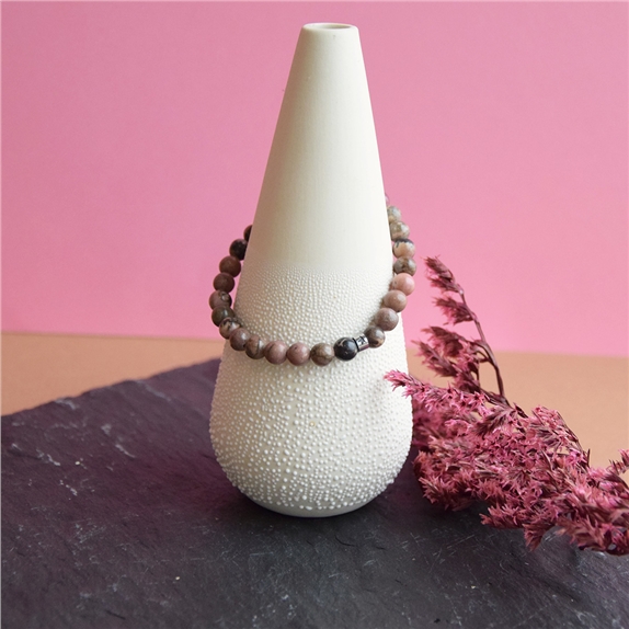 Bracelet Rhodonite Perles rondes 6 mm 5
