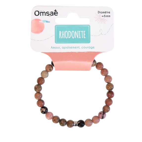 Bracelet Rhodonite Perles rondes 6 mm 8