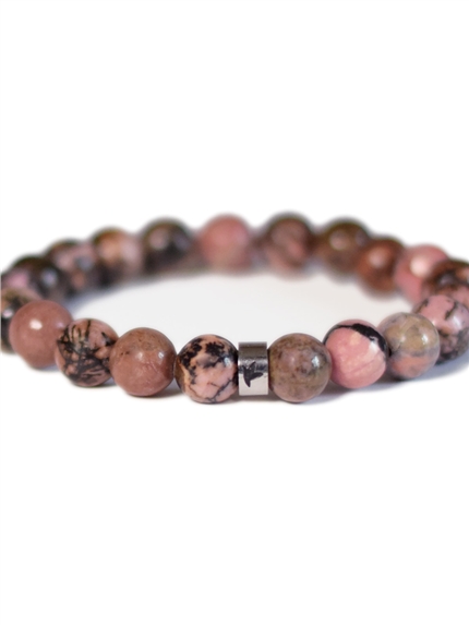 Bracelet Rhodonite Perles rondes 8 mm 3