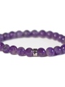 Bracelet Améthyste Perles rondes 8 mm Poignet large 3