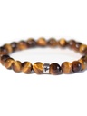 Bracelet Oeil de tigre Perles rondes 8 mm Poignet large 3