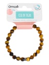 Bracelet Oeil de tigre Perles rondes 8 mm Poignet large 4