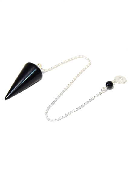 Pendule Cône Lisse en Obsidienne noire 1