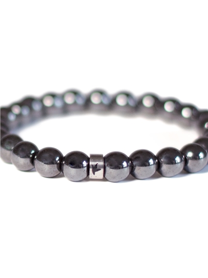Bracelet Hématite Perles rondes 8 mm Poignet large 3