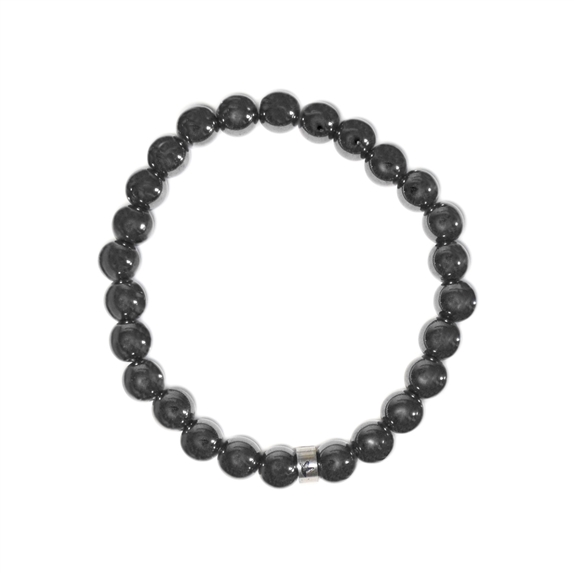 Bracelet Hématite Perles rondes 8 mm Poignet large 6
