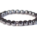 Bracelet Hématite Perles rondes 8 mm Poignet large 7