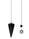 Pendule Cône Lisse en Obsidienne noire 2