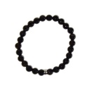 Bracelet Onyx Perles rondes 8 mm Poignet large 6
