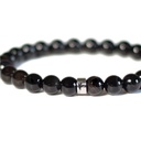 Bracelet Onyx Perles rondes 8 mm Poignet large 7