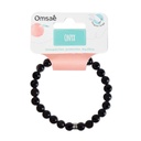 Bracelet Onyx Perles rondes 8 mm Poignet large 8