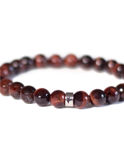 Bracelet il de taureau Perles rondes 8 mm Poignet large 3