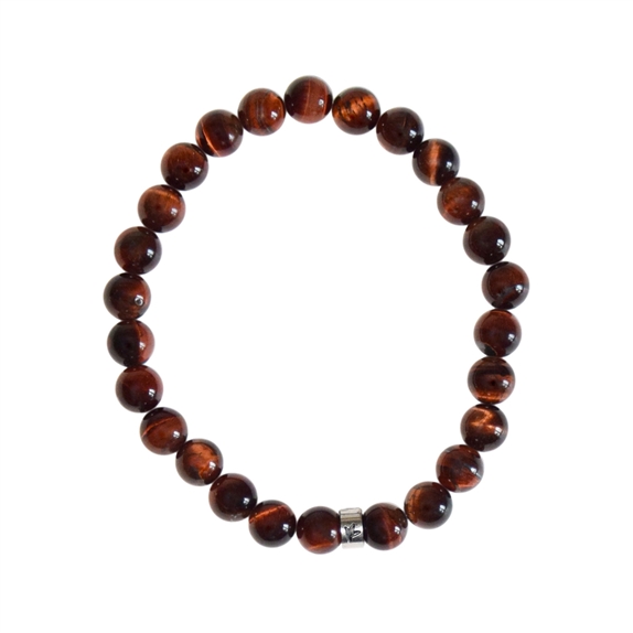 Bracelet il de taureau Perles rondes 8 mm Poignet large 6