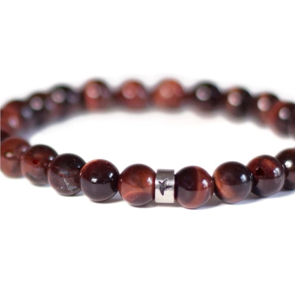 Bracelet il de taureau Perles rondes 8 mm Poignet large 7