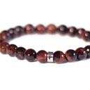 Bracelet il de taureau Perles rondes 8 mm Poignet large 7