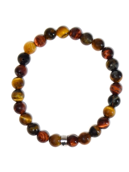 Bracelet il de Taureau, il de faucon, il de tigre Perles rondes 8 mm Poignet large 2