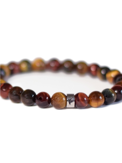 Bracelet il de Taureau, il de faucon, il de tigre Perles rondes 8 mm Poignet large 3