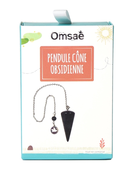 Pendule Cône Lisse en Obsidienne noire 4