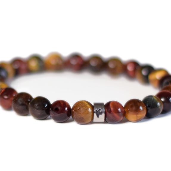 Bracelet il de Taureau, il de faucon, il de tigre Perles rondes 8 mm Poignet large 7