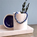 Bracelet Lapis-Lazuli Perles rondes 8 mm Poignet large 5