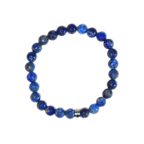 Bracelet Lapis-Lazuli Perles rondes 8 mm Poignet large 6