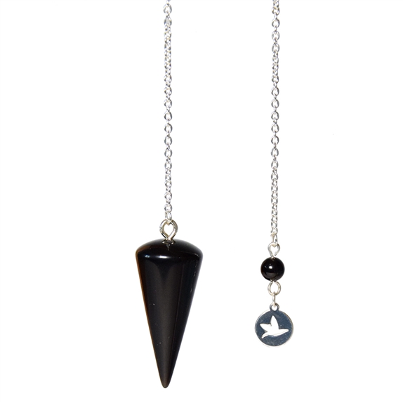 Pendule Cône Lisse en Obsidienne noire 5