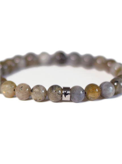 Bracelet Labradorite Perles rondes 8 mm Poignet large 3