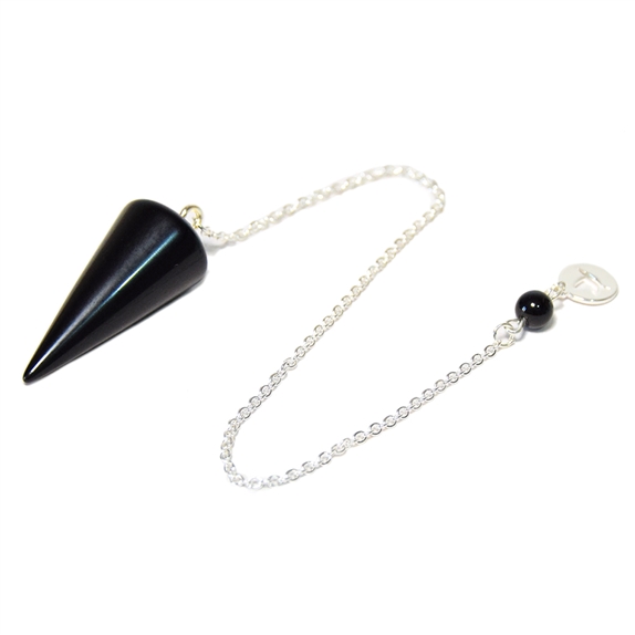 Pendule Cône Lisse en Obsidienne noire 6