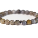 Bracelet Labradorite Perles rondes 8 mm Poignet large 7