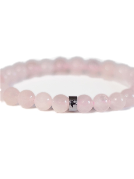 Bracelet Quartz Rose Perles rondes 8 mm Poignet large 3