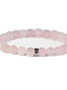 Bracelet Quartz Rose Perles rondes 8 mm Poignet large 3