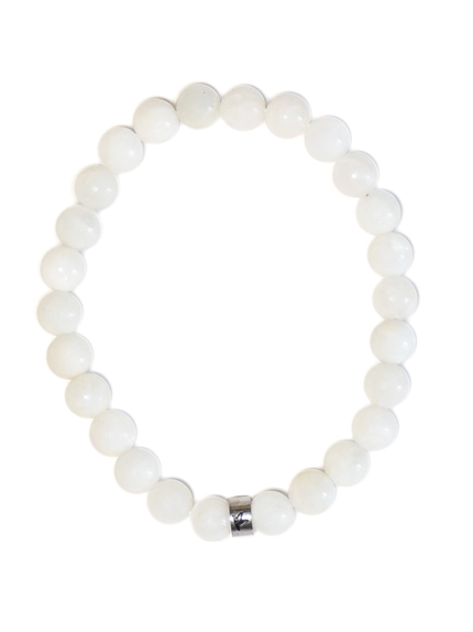 Bracelet Pierre de lune Perles rondes 8 mm Poignet large 2