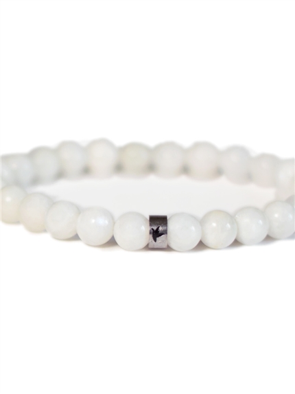 Bracelet Pierre de lune Perles rondes 8 mm Poignet large 3