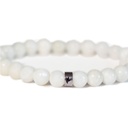 Bracelet Pierre de lune Perles rondes 8 mm Poignet large 7