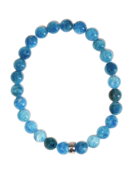 Bracelet Apatite Perles rondes 8 mm Poignet large 2