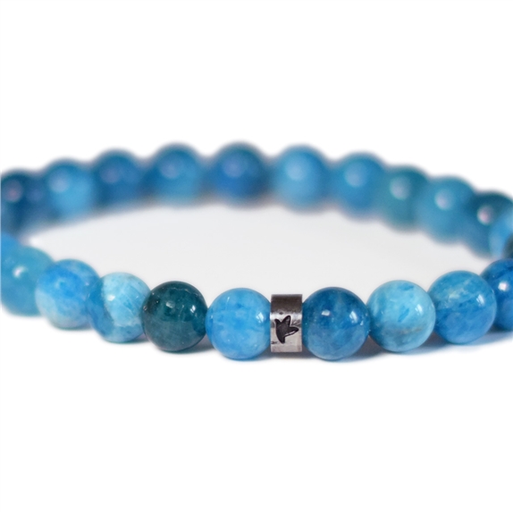 Bracelet Apatite Perles rondes 8 mm Poignet large 7
