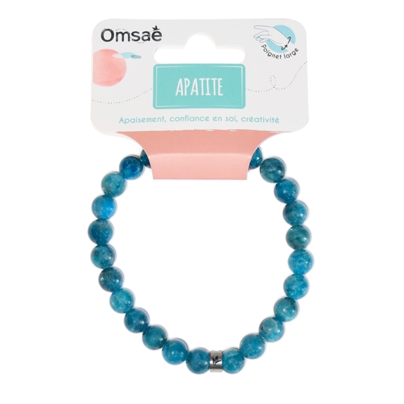Bracelet Apatite Perles rondes 8 mm Poignet large 8