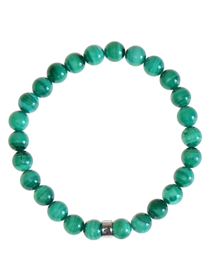 Bracelet Malachite Perles rondes 8 mm Poignet large 2