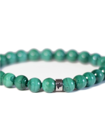 Bracelet Malachite Perles rondes 8 mm Poignet large 3