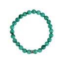 Bracelet Malachite Perles rondes 8 mm Poignet large 6