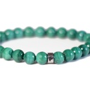 Bracelet Malachite Perles rondes 8 mm Poignet large 7