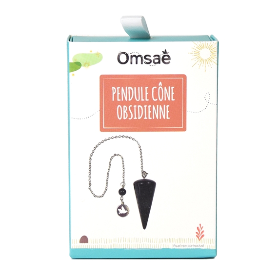 Pendule Cône Lisse en Obsidienne noire 9