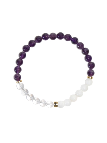 Bracelet Chakra Couronne Perles rondes 6 mm 2