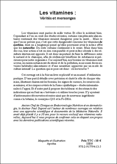Les vitamines - Vérités et mensonges - Livret pratique pour discerner le vrai du faux 2